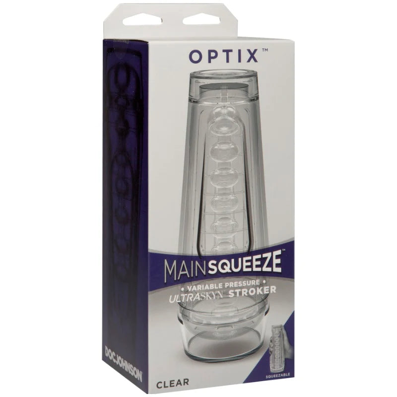 Optix Main Squeeze Clear Stroker – Adjustable Pressure, See-Through Design