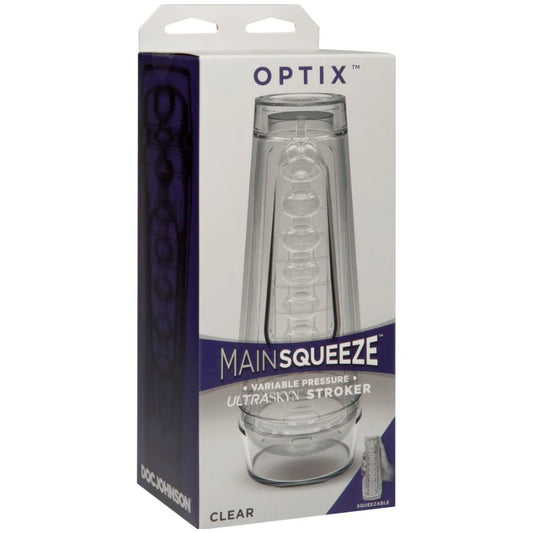 Optix Main Squeeze Clear Stroker – Adjustable Pressure, See-Through Design