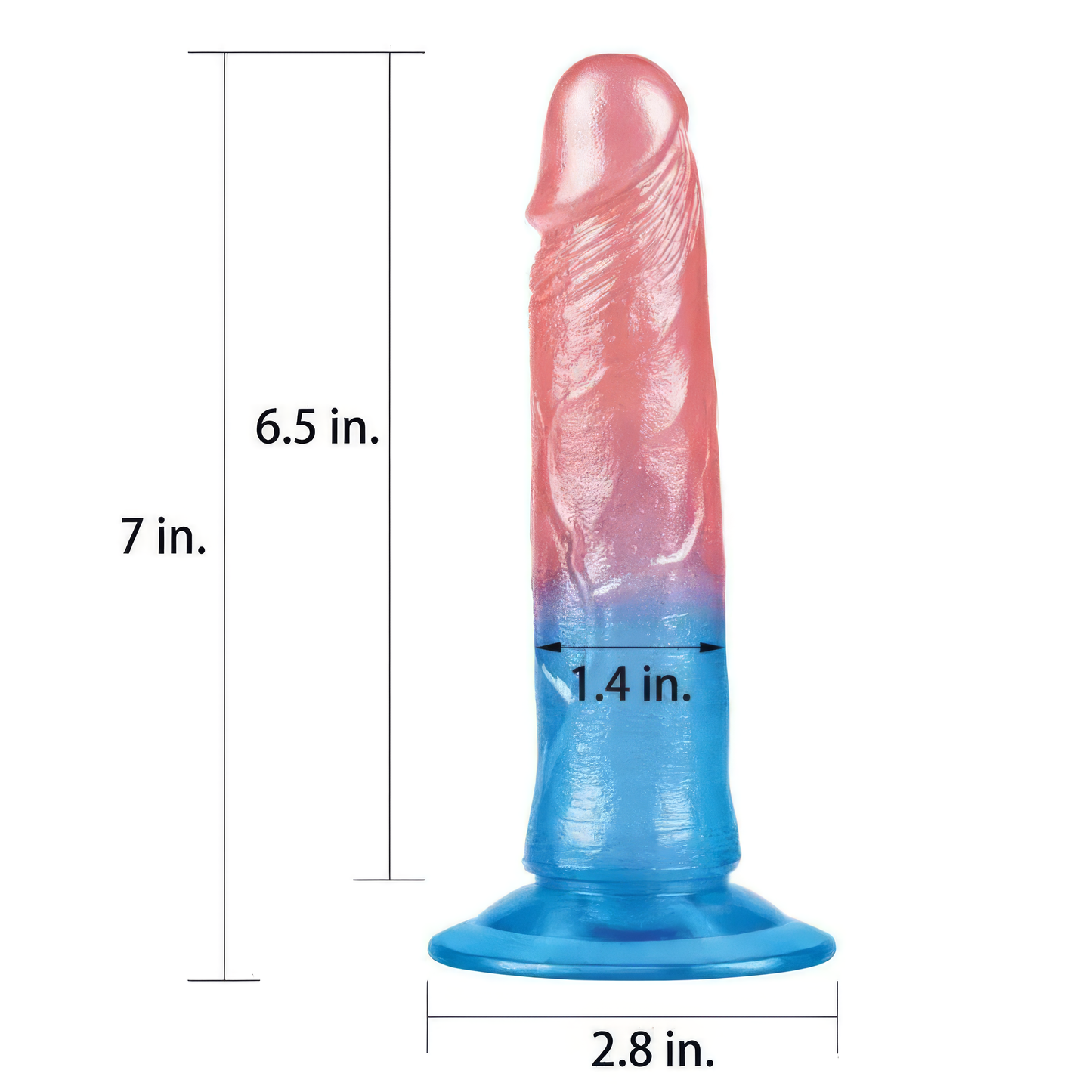 Dazzle Studs Dildo – 7in Pink/Blue Fantasy Realness
