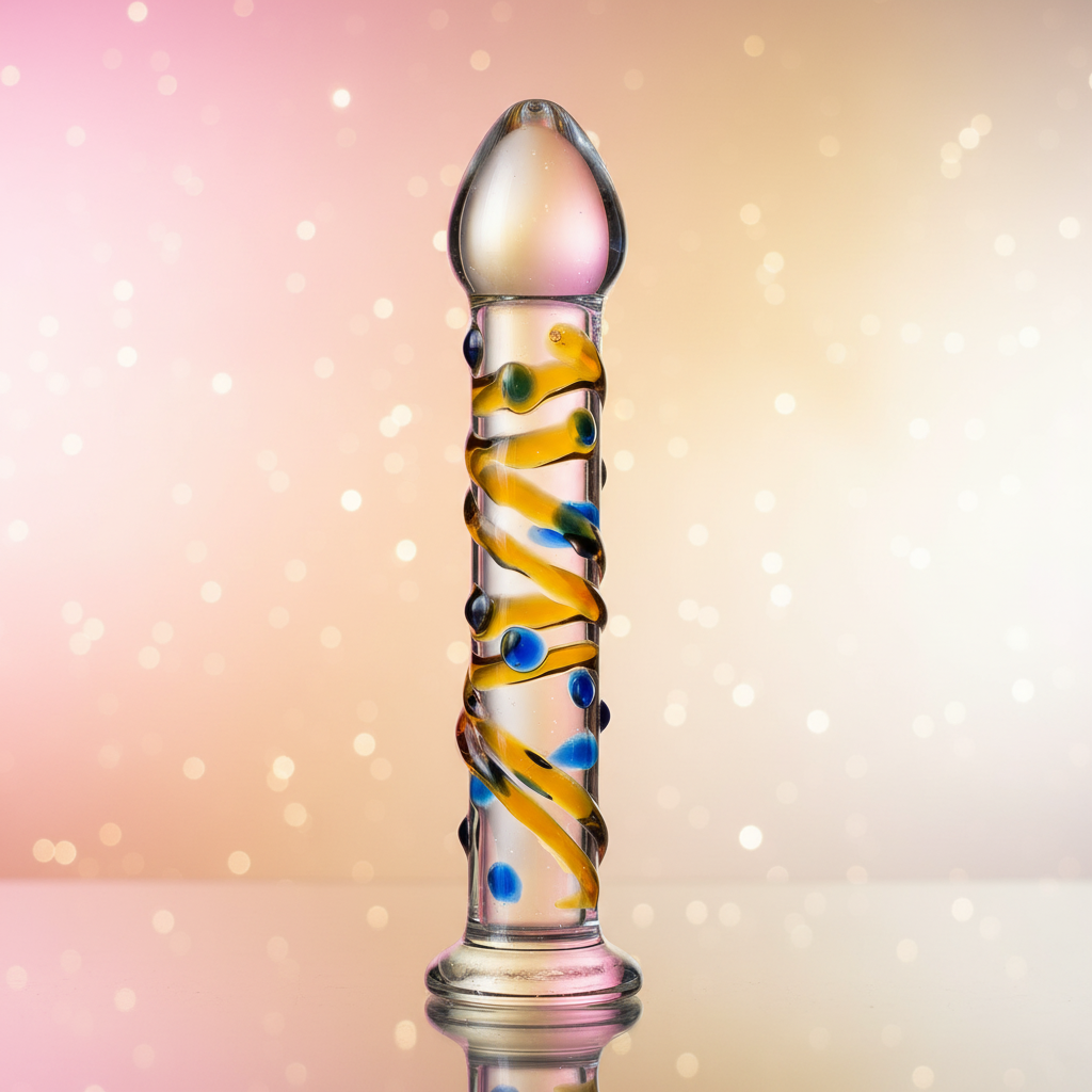 Sexus Glass Dildo – Yellow (17.2cm)