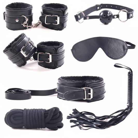 Plush 7-Piece Couples Bondage Set