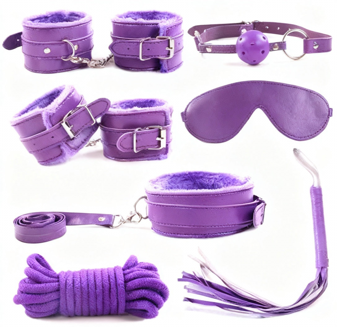 Plush 7-Piece Couples Bondage Set