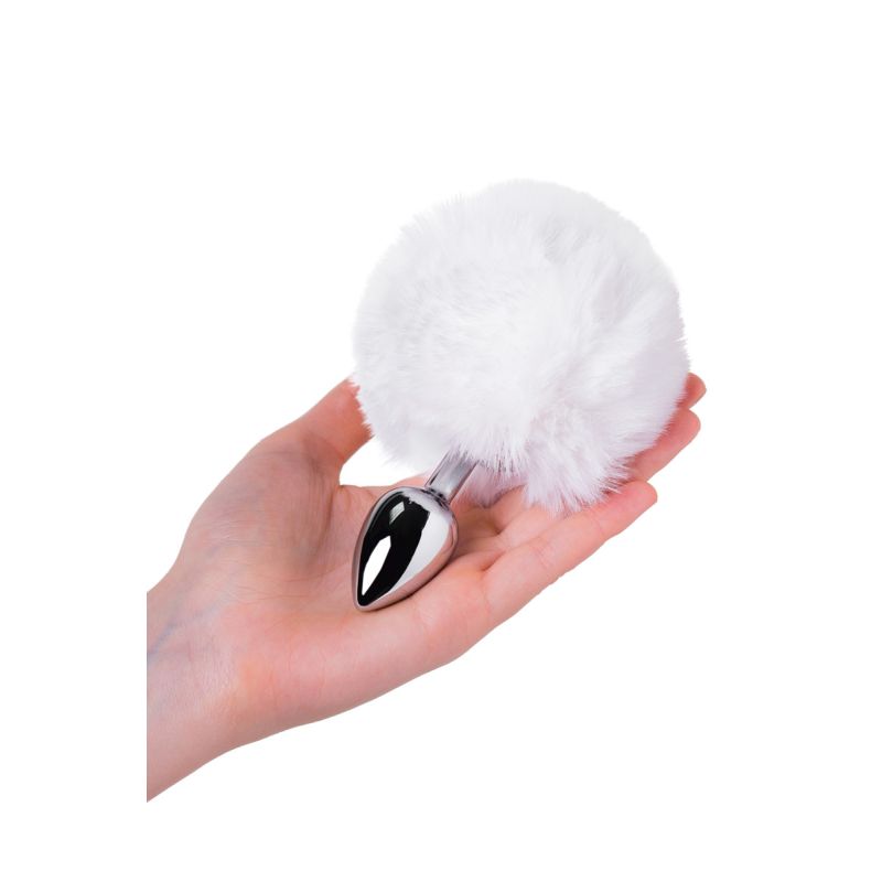 Metal Anal Plug Small White Tail